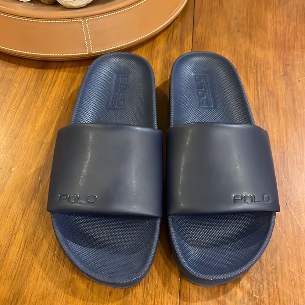 Polo Ralph Lauren Cayson Navy Blue Slides Sandals Shoes new Mens Sizes - Picture 6 of 13
